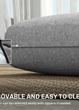 2 Seat Patio Furniture Cushions, 46x26x5 in, Thick Outdoor Loveseat Cushion Set with Removable Cover, Fade-Resistant Replacement Cushions for Outdoor Furniture, Couch, Bench, Swing, Gray