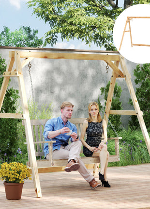 770lbs Porch Swing Frame, Heavy Duty A-Frame Hanging Chair Stand Only with Reinforced Bars for Porch, Garden, Backyard