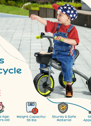 Tricycle for Kids Age 2-5, Toddler Bike for Children, Yellow
