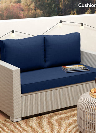 2 Seat Patio Furniture Cushions, 46x26x5 in, Thick Outdoor Loveseat Cushion Set with Removable Cover