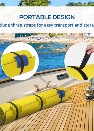 9' x 6' Lily Pad Water Mat for 2 Adults, Floating Water Pad for Lake, Pool, Ocean, Beach, and Boating, Yellow