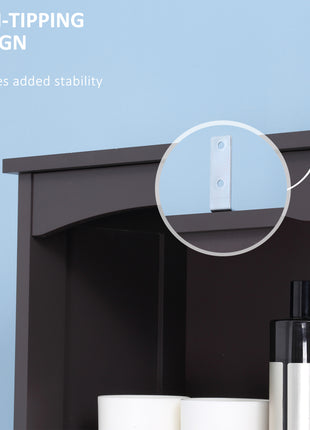 Bathroom Storage Cabinet, Free Standing Bathroom Storage Unit, Tall Linen Tower with 3-Tier Shelves and Drawer, Brown
