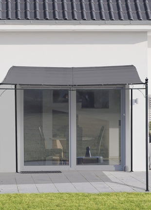 Durable 10x10 Steel Pergola, Wall-Mounted with Canopy for Patio Perfect for Homeowners, Gray