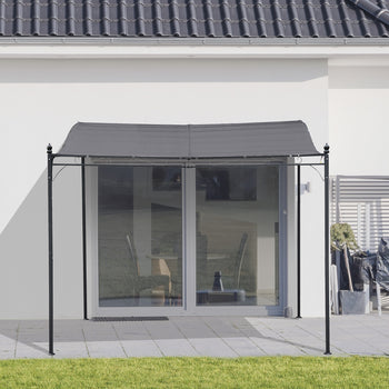 Durable 10x10 Steel Pergola, Wall-Mounted with Canopy for Patio Perfect for Homeowners, Gray