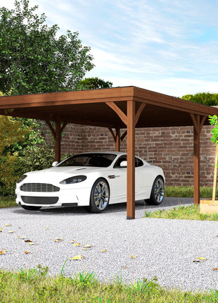 12' x 20' Outdoor Wooden Pergola, Grape Vine Gazebo with Concrete Anchors for Garden, Patio, Backyard, Deck, Brown