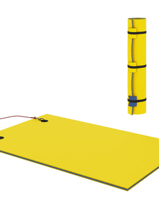 9' x 6' Lily Pad Water Mat for 2 Adults, Floating Water Pad for Lake, Pool, Ocean, Beach, and Boating, Yellow