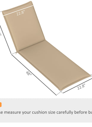 Foldable Chaise Lounge Cushion Set of 2, Outdoor Lounge Chair Cushion Set, UPF50+ 200gsm Fabric, 76" x 23", Beige