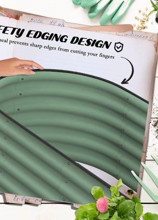 7.9' x 2' x 1.4' Galvanized Raised Garden Bed Kit, Metal Planter Box with Safety Edging, Green