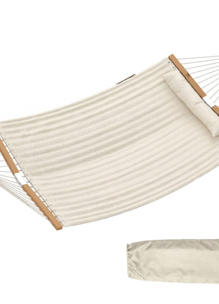 Outdoor Hammock 2-Person, with Pillow & Pad, 440 lbs Capacity, Cream White