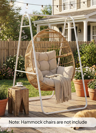 Hammock Chair Stand Only Heavy Duty Solid Steel A-Frame for Hanging Hammock, Egg Chair, Max Load 330 LBS, White