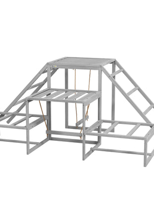Chicken Roost Toys for Chickens Hens, Coop Accessories with Wood Stand, Ladder Platforms, for 10-15 Chickens
