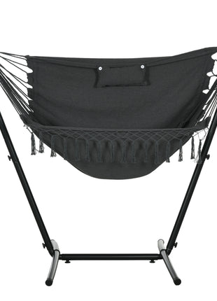 U Shape Stand Hammock Chair, Headrest Include Hammock Swing, Dark Gray