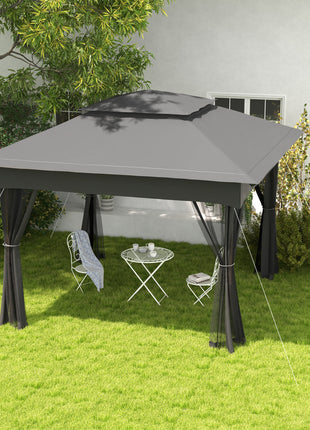11x11 Outdoor Canopy, Portable Gazebo with Zipper Netting & Carry Bag Perfect for Backyard, Patio, Garden, Camping, Dark Gray