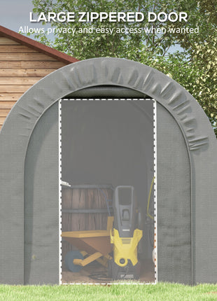 Galvanized Metal 6' x 8' Outdoor Storage Tent, Heavy Duty and Waterproof Portable Shed, for Bike, Motorcycle, Tools