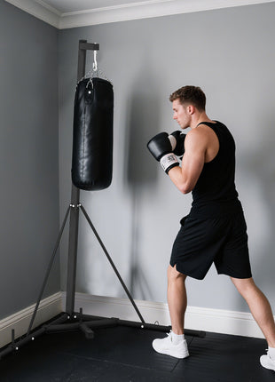 Foldable Punch Bag Stand, Height Adjustable Heavy Bag Stand with Weighted Base, Free Standing for Home Gym, Stand Only