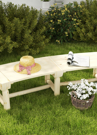 Wooden Garden Bench, Semicircular Round Outdoor Tree Bench, Wrap Around Park Bench for Yard, Patio, Deck, Lawn, Natural