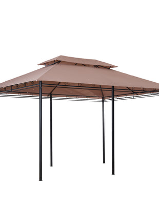  10' x 13' Patio Gazebo, Outdoor Gazebo Canopy Shelter with Curtains, Vented Roof, Steel Frame for Garden, Lawn, Backyard and Deck, Khaki