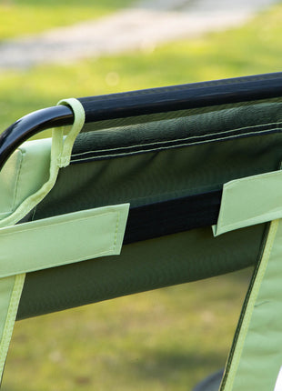 Set of 2 Portable Folding Outdoor Recliners w/ Adjustable Backrest, Green