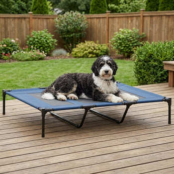 48" x 36" Elevated Breathable Dog Bed w/ Carry Bag Dark Blue