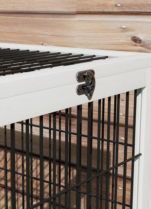 2 Level 59" Outdoor Rabbit Hutch with Openable Top, Dark Gray