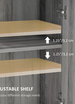Farmhouse Sideboard Storage Cabinet with Doors and Drawer for Kitchen, Living room, 23.5"x11.75"x34.5", Light Gray