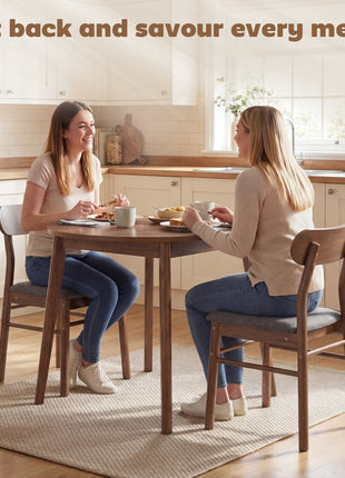 Set of 2 Dining Chairs, Upholstered Dining Room Chairs with Rubberwood Legs and Padded Seat for Kitchen, Gray