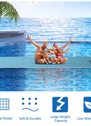 17' x 5' Floating Water Mat, 3-Layer Swimming Pool Float Ultimate Super-Sized Portable Foam Raft, Thick and Durable Water Activities Mat for Lake, Oceans