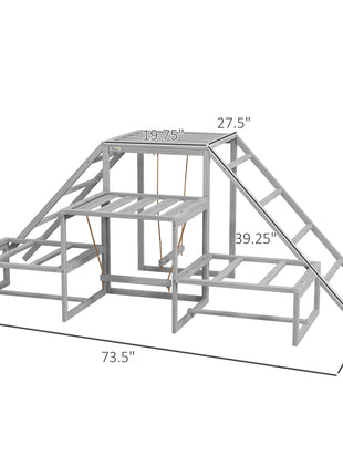 Chicken Roost Toys for Chickens Hens, Coop Accessories with Wood Stand, Ladder Platforms, for 10-15 Chickens