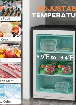 Upright Freezer, 3 Cu Ft Small Freezer with Reversible Single Door, Adjustable Thermostat for Home, Apartment, Silver