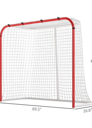 Hockey Net, All Weather Street Hockey Goal with Steel Frame, PE Mesh for Backyard, Easy Assembly