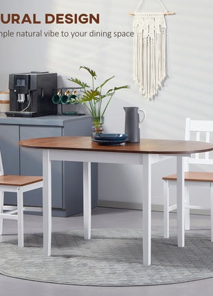 55" Wood Kitchen Table, Drop Leaf Tables for Small Spaces, Brown