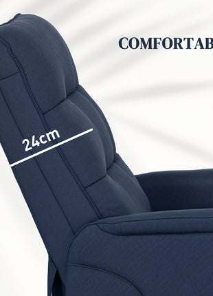 Power Lift Chair for Elderly, Fabric Recliner Sofa with Remote Control, Side Pockets, Quick Assembly, Deep Blue