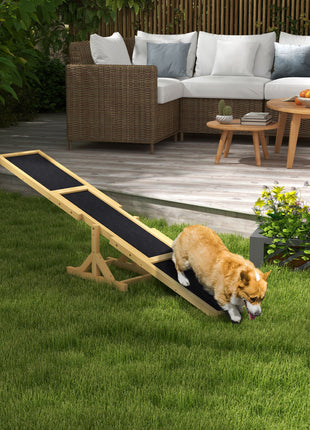 Wooden Dog Agility Seesaw for Training and Exercise, Yellow
