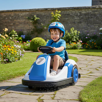 6V Kids Bumper Car with Big Wheels, Electric Car for Kids with 360-Degree Spin, Slow Start, for 37-72 M, Blue