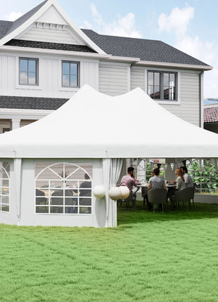 29' x 21' Canopy Party Event Tent with 2 Pull-Back Doors, White