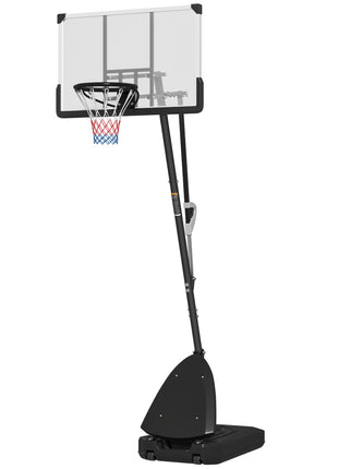 4.9-10' Basketball Stand, Freestanding Basketball System with 44" Shatterproof Backboard, Rebound System and Wheels
