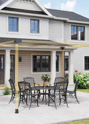 8PCS Pergola Kit, Pergola Brackets with 3-Way & 4-Way Corner Brackets for 4"x4" (Actual 3.6"x3.6") Lumber