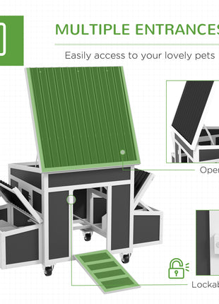 Wooden Chicken Coop with Nesting Box for 6 Chickens, Dark Gray