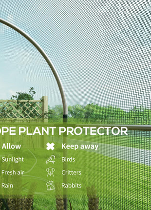 Galvanized Steel Crop Cage, Plant Protection Tent with Zippered Door, 4' x 12', Green
