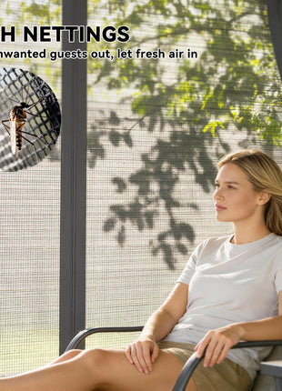 10' x 12' Outdoor Patio Gazebo, Soft Top Gazebo Canopy Shelter with Curtains, Netting, Steel Frame, Hooks, Dark Gray