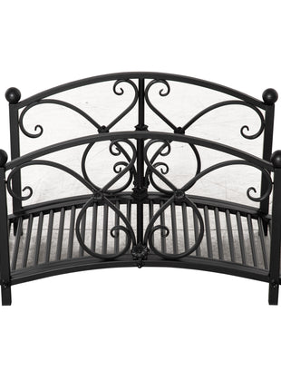 Garden Bridge 3.3FT, Decorative Classic Backyard Pond Bridge with Safety Railings Black