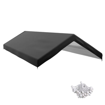 20' x 10' Carport Replacement Canopy for Model 84C-207WT or 84C-386V00WT with Ball Bungee Cords, Gray (Only Cover)