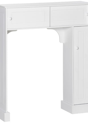 Over The Toilet Bathroom Cabinet, Freestanding Bathroom Storage Organizer with Adjustable Shelves, Toilet Rack, White