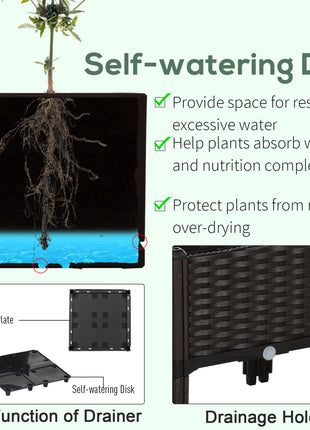 4 Piece Raised Garden Bed with Legs, Planter Box Raised Bed to Grow Flowers, Herbs & Vegetables, Brown