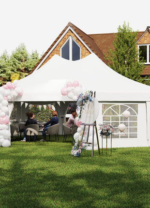 29' x 21' Canopy Party Event Tent with 2 Pull-Back Doors, White