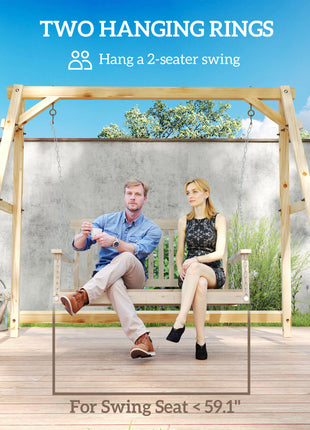 770lbs Porch Swing Frame, Heavy Duty A-Frame Hanging Chair Stand Only with Reinforced Bars for Porch, Garden, Backyard