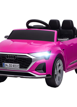 Audi Q8 e-tron Sportback Licensed 12V Battery Powered Kids Electric Car w/ Spring Suspension, Soft Start, Pink