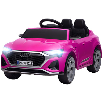 Audi Q8 e-tron Sportback Licensed 12V Battery Powered Kids Electric Car w/ Spring Suspension, Soft Start, Pink