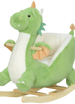 Baby Rocking Horse, Kids Ride On Dragon Toy with Realistic Dragon Roar and Safety Belt for Kids 18–36 Months, Green