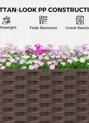 Plastic Raised Garden Bed with Legs, Self Watering Elevated Planter Boxes with Drainage Holes and Plugs, Easy Assembly
